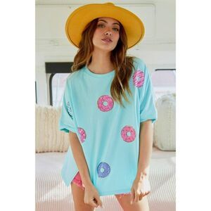Fantastic Fawn Donut Leave Me Hanging Top in Light Mint Sequin New IFKT54067-11